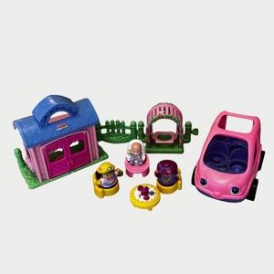 Fisher Price Little People Playtime Pals Tea Party Cottage, Swing & Mini Van